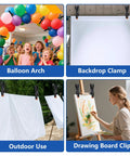 Ten 6-inch black plastic spring clamps for backdrops, crafts, and outdoor use.