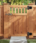 4 Pack Folding Garden Gate Hinges Heavy Duty Door Hinges For Wood Shed Barn Fence Gate Swing, mounted on wooden gate