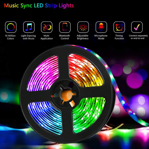 Led Strip Lights for Bedroom 49.2 Feet Color Changing Rope Lights With Music Sync Remote Or App Control Flexible Led Strips