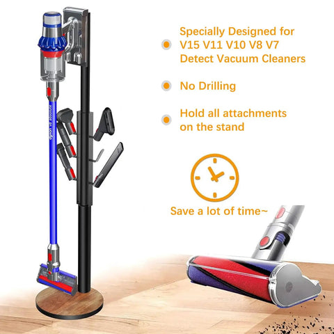 Freestanding Vacuum Docking Station Stand With Six Hooks For V15 Detect And V11 V10 V8 V7 V6 Cordless Vacuum Cleaners