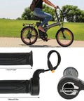 Full Twist Throttle Grip For Ebikes And EScooters With 3 Pin Waterproof Connector Fits 22mm Handlebar 12V 72V Voltage Range Easy Install Speed Accelerator To Boost Your Ride On Bikes Mopeds And More shown with dimensions and outdoor test ride