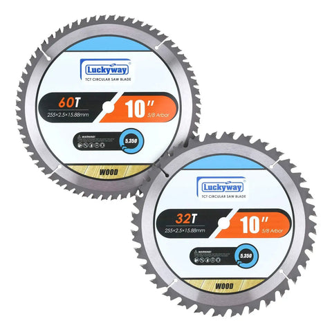 10 Inch Table Saw Blade And Miter Saw Blade Set For Pro Grade Wood Cutting In Construction Two Pack With 60 Tooth And 32 Tooth For Hardwood Softwood Plywood MDF Laminates And FRP