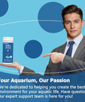 Legit 9 In 1 Aquarium Test Strips For Fish Tanks Testing Ammonia Ph Nitrate Chlorine Nitrite Hardness Alkalinity Copper shown with model in suit.