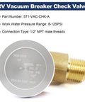 Brass RV Vacuum Breaker Check Valve For Gray Water Black Tank Flush System Replacement For Leaking Vacuum Breaker