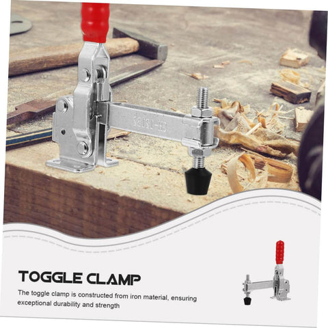 Welding Toggle Clamps 2 Pack Quick Release Fixed Hand Clamps With Rubber Tips for Workshop Jig Fixtures on a workbench