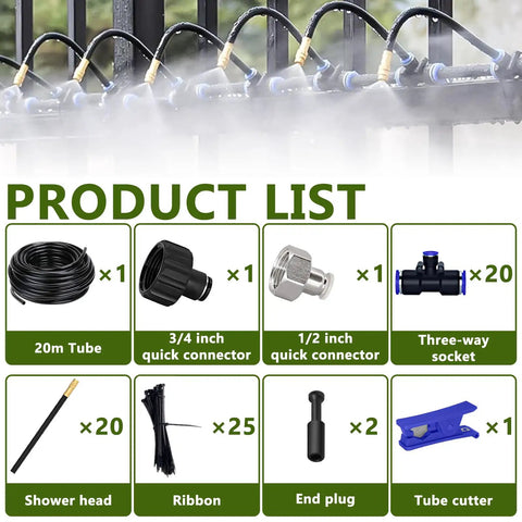 Product list of Drip Irrigation System 65.5Ft Flexible 360 Degree Bendable Nozzles With Quick Connectors For Garden Greenhouse Yard
