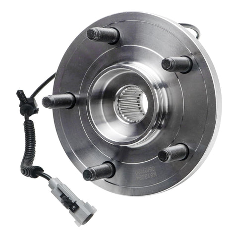 Six Piece Front Wheel Bearing Hubs Kit With Two Front Hubs And Four Upper And Lower Ball Joints For 2005-2010 Jeep Grand Cherokee And 2006-2010 Commander Replacement Front Left And Right Hubs To Beef Up Your Jeep 5 Bolt ABS Sensor Ready hub assembly.