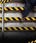 2 Inch By 108 Foot Black And Yellow Floor Safety Tape With Heavy Duty Adhesive Waterproof And Tear Resistant on stairs