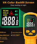 Rechargeable Infrared Thermometer Gun With Non Contact Laser Targeting showing VA color backlit screen features