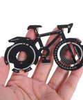 Bicycle Shape Multi Tool Keychain Stainless Steel Compact Bike Repair Kit For Outdoor Cycling Enthusiasts Men Portable Durable Gear