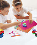Kids using Six Shape Hole Punch Set For Kids 1 Inch Shape Punches Flower Star Heart Butterfly Balloon Circle With 20 Cardstock Sheets