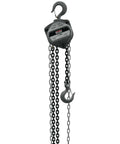 1 Ton Hand Chain Hoist For 10 Foot Lift Model S90 100 10 Gray with industrial rated alloy steel hooks and corrosion resistant bearings