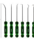 Six Piece Hook And Pick Set With Acetate Handle For Mechanics Car Repair Gasket And Hose Removal, 7.5-inch stainless tools