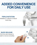 Replacement Elbows For AirFit F20 And F30 CPAP Hose 2 Pack Quick Release Swivel Elbow Connectors Easy To Attach Leak Free Seal Secure Fit For Comfortable CPAP Setup, clear CPAP mask swivel elbow with hand removing connector