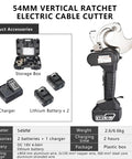 Portable Cordless Electric Wire Scissors For Cutting Copper And Aluminum Armored Cables Up To 95Mm with batteries and charger.