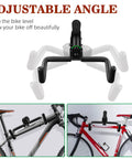 Adjustable Bike Wall Mount Rack for Garage Storage Horizontal Bike Hanger With 8.9 To 12.5 In Arm Angles displaying arm adjustments