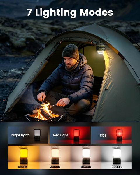Ultimate Super Bright Rechargeable Camping Lantern Flashlight With Built In Power Bank And Seven Lighting Modes Waterproof outdoors