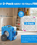 Shield-550 Air Scrubber 550 CFM With 3-Stage Filtration, Negative Air Machine, HEPA Scrubber, shown with 2-Pack MERV-10 filters