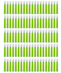 100 Chemlight Light Stick Military Grade 6 Hour Glow 4 Inch Long Ultra Bright Green sticks arranged on white background