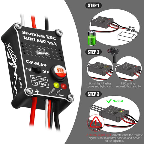 Upgrade 30A Brushless ESC And 1621 3500KV Brushless Motor With Transmission Combo Kit For SCX24 RC installation guide