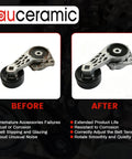 Premium Drive Belt Tensioner Idler Pulley Serpentine Kit For 05-10 Ford F150 And 09-14 Expedition With Big Block Engines To Fix Noisy Whining And Keep Your Ride Running Smooth Like New Without Any Dreadful Stops Or Screeching Sounds While Out On The. before and after serpentine tensioner idler pulley set, cast metal with black pulley