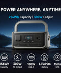 Road Ready Portable Solar Generator With 1056 Wh LiFePO4 Battery And 1600 W Ac Output Packs Serious Juice Via Foldable 100 Watt Panel close-up view with display and ports.