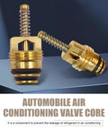 Close-up of brass air conditioning valve cores from Seven Piece Car AC Valve Core Kit With Caps And Anti Leak Cores For Most Cars
