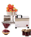 Top Shelf Commercial 450W Tomato Strainer Machine Crafted From Heavy Duty 304 Stainless Steel, processing strawberries into puree.