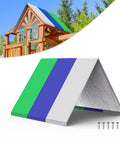 Swing Set Replacement Tarp 52 X 90 Inches For Kid Friendly Playset Canopy Waterproof And UV Shield Roof Cover All Season Weatherproof Playground Shade showing striped design and screws
