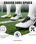 Close-up of soccer shoe spikes on grass for firm surfaces, 12 Pack Football Boot Studs 0.51 Inch And 0.63 Inch Plastic Soccer Cleats Replacement Spikes With Nail Remover For Firm Surfaces Outdoor Training Rugby.