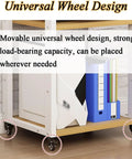 5 Layer HiFi Stand On Wheels For Heavy Duty Audio Gear And Vinyl Storage Rolling AV Rack with wheel design close-up