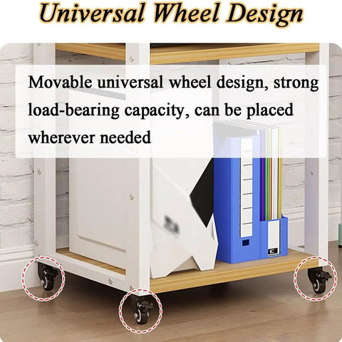 5 Layer HiFi Stand On Wheels For Heavy Duty Audio Gear And Vinyl Storage Rolling AV Rack with wheel design close-up