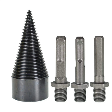 Heavy Duty Firewood Drill Bit With Removable Wood Splitter Cone, Tough As Nails High Carbon Steel Log Breaker Driver parts.