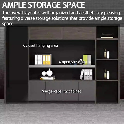 Heavy Duty Floor Standing Bookshelf And File Cabinet Pairing Warm Wood Tones With Dark Steel builds serious storage flex with open shelving and large cabinet.