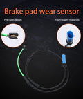 Rear brake pad wear sensor harness with green lead and blue connector for BMW models
