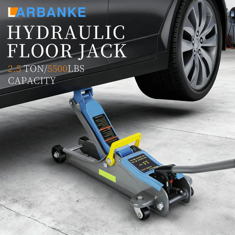 2.5 Ton Floor Jack With Portable Carrying Handle, Reflective Strip, Low Profile Hydraulic Lift under car