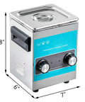 Best Compact 2 Liters Ultrasonic Cleaner With Heater For Jewelry Glasses And Small Parts High Efficiency Four Zero KHz Deep Cleaning Powerhouse, stainless steel, 8x6x7 inches.