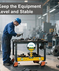 Heavy Duty Height Adjustable Casters With Ratchet Stem Leveling And Retractable Base For Workshop Gear Set of Four Ironclad Wheels, stable workshop setup.