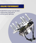 Close-up of front wheel bearing and hub assembly with ABS for Chevy Silverado 1500 2014 2019 with 6 lug bolts shown