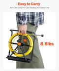 Pro Grade Sewer Camera With Crisp 4.3 Inch Screen And 98 Foot Cable For Effortless Pipe Drain Inspections featuring yellow cable on a portable reel