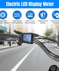 High Bright LCD Display Meter For Electric Scooters, Speedometer And Odometer on handlebar, showing speed and data