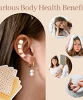 Person using ear seeds from All In One Ear Seeds Kit For Auricular Acupressure With 600 Natural Vaccaria Seeds for wellness benefits