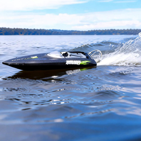 Big 25 Inch Remote Control Boat For Adults 14 Plus High Speed Brushless Watercraft With Alloy Tail racing on a lake