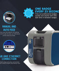 Slick Single Sided ID Card Printer For Hustle Ready Shops And Offices Compact PVC Badge Maker with manual and auto feed options.