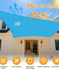 Rectangular Sun Shade Sail 4x4 Ft Heavy Duty Commercial Grade 185GSM HDPE UV Resistant Shade Cloth For Outdoor Patio