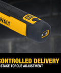Compact Ergonomic 4V USB Rechargeable Cordless Screwdriver With 12 Bit Set LED Light FLEXDRIVE showing torque adjustment