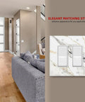 Modern Abstract Wall Switch Covers With Hella Sleek Gray And Gold Marble Finish On Super Solid Plastic 2 Gang Double Rocker Faceplates For Bathroom Or Kitchen Makeover Featuring Dope Floral Graffiti Detail in a stylish living room setting.