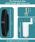 Waste Ball Drive Arm Kit For Aqua Magic Style Lite Style II Style Plus Toilets includes closet flange, arm, and screw sizes.