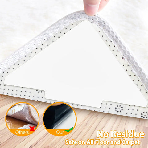 Close-up of Double Sided Rug Tape And Reusable Rug Stopper Set for Hardwood Tile and Carpet Floors showing triangle design.