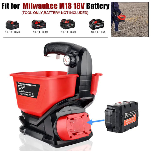 Battery Powered Salt Spreader For Milwaukee 18V Tools Handheld Seed And Fertilizer Spreader With A 3.7L Hopper
